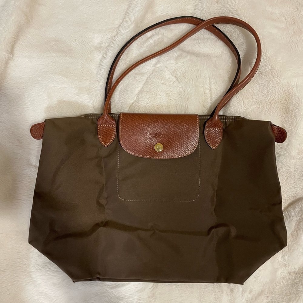 Longchamp olive green shoulder bag
